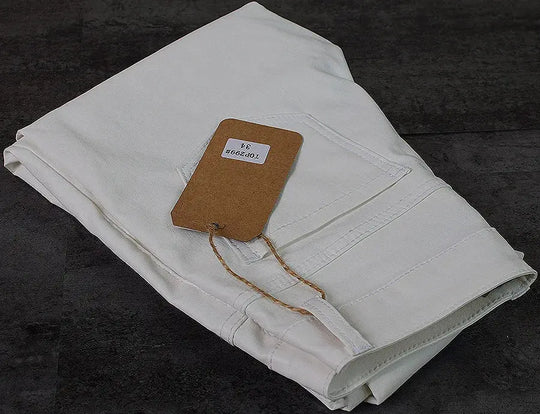 Pantalón de mujer de talle bajo, pantalones elásticos ajustados con doble cremallera, pantalones de piel sintética blancos para mujer MedSurgery Store For Digital Health