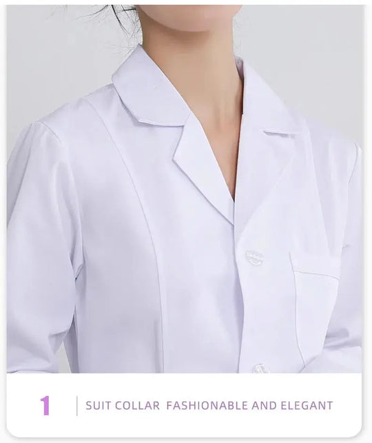 Bata blanca médica para mujer, uniforme médico de enfermera de algodón, ropa de trabajo hospitalaria, uniforme de trabajo profesional de farmacia de laboratorio científico MedSurgery Store For Digital Health