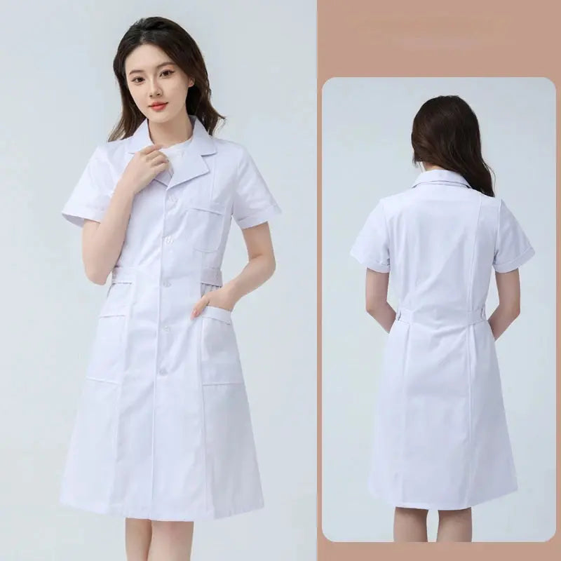 Bata blanca médica para mujer, uniforme médico de enfermera de algodón, ropa de trabajo hospitalaria, uniforme de trabajo profesional de farmacia de laboratorio científico MedSurgery Store For Digital Health