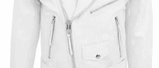 Chaqueta de cuero PU blanca para hombre, abrigo de estilo Punk de motocicleta de manga larga, Otoño Invierno MedSurgery Store For Digital Health