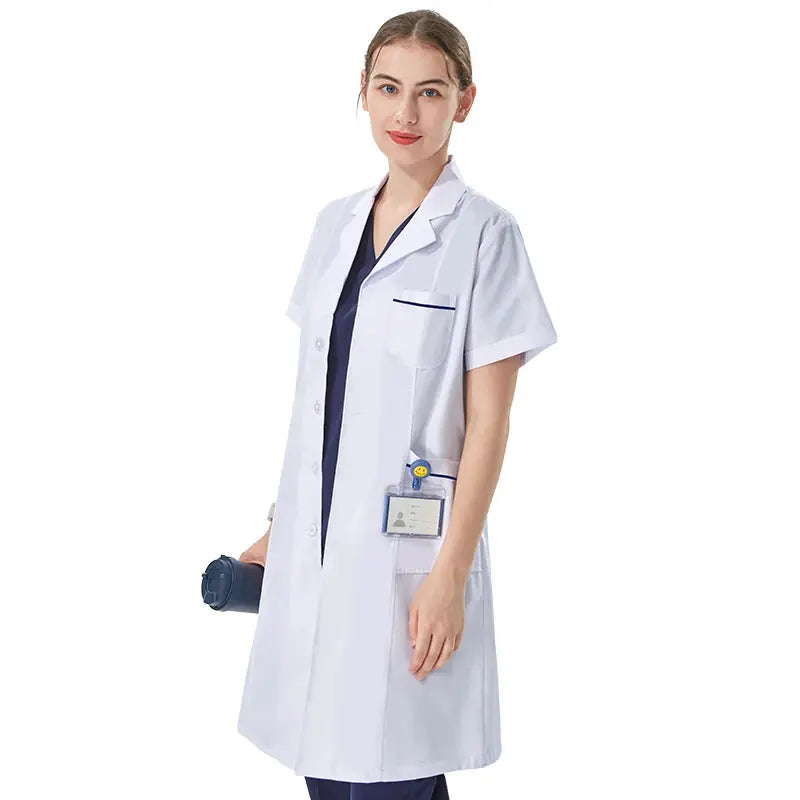 Bata de laboratorio blanca barata para mujeres, hombres, estudiantes, química, profesionales de atención médica, enfermera, manga larga, bata de trabajo para médico XK002 MedSurgery Store For Digital Health