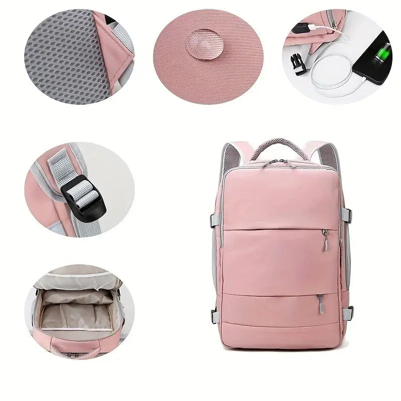 Mochila de viaje de gran capacidad para mujer, multifunción, almacenamiento de zapatos, multicapa, separación seca y húmeda, impermeable MedSurgery Store For Digital Health