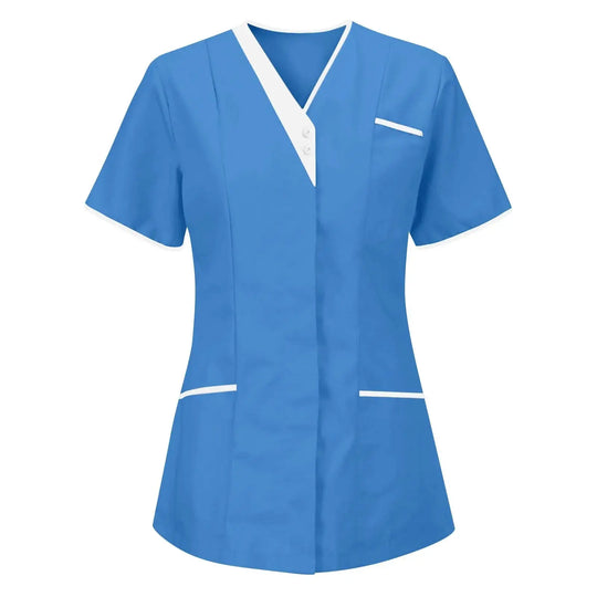Filipina Médica Elite ISHOWTIENDA - Uniforme Clínico Ergonómico de Manga Corta con Cuello en V CJdropshipping