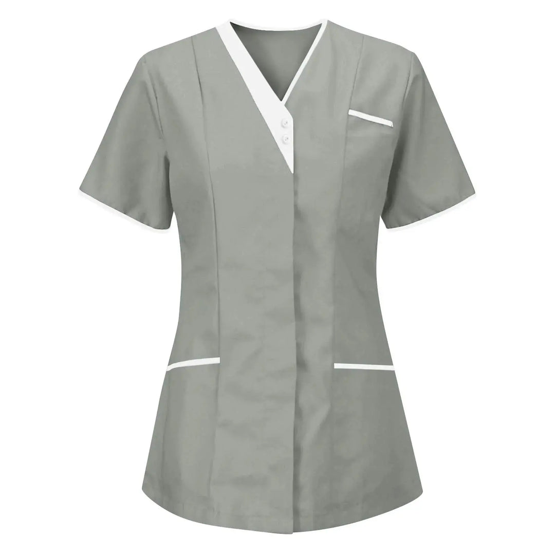 Filipina Médica Elite ISHOWTIENDA - Uniforme Clínico Ergonómico de Manga Corta con Cuello en V CJdropshipping