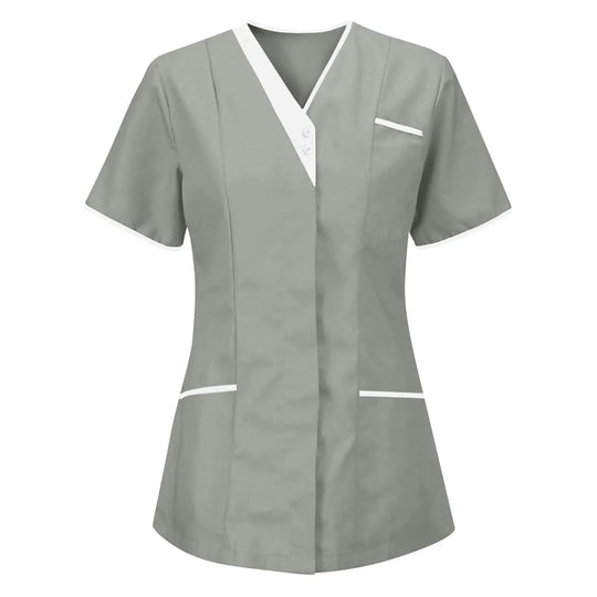 Filipina Médica Elite ISHOWTIENDA - Uniforme Clínico Ergonómico de Manga Corta con Cuello en V CJdropshipping