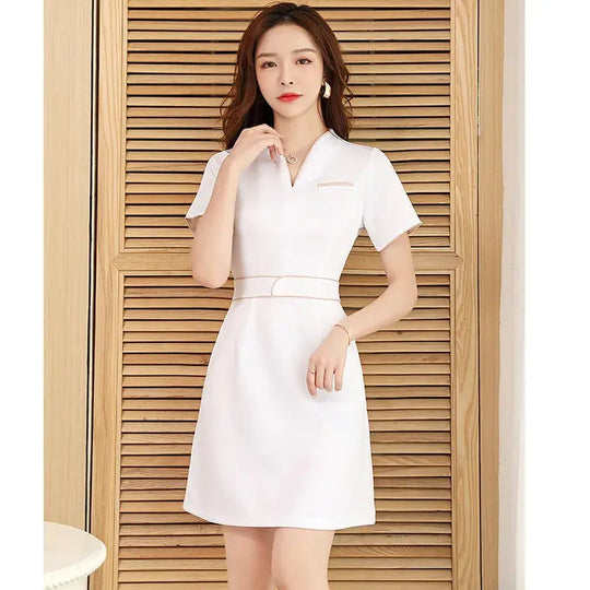 Uniforme estético de verano, traje de salón de belleza de manga corta, ropa de esteticista de Spa para mujer, ropa de trabajo de masaje de Hotel, monos coreanos-BC MedSurgery Store For Digital Health