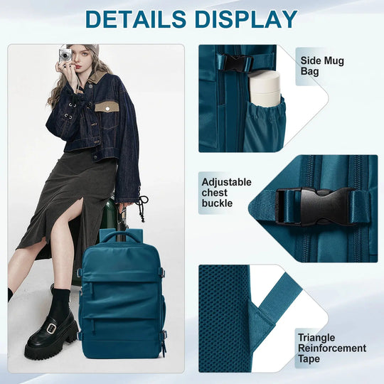 Mochila de viaje para mujer, mochila de mano, mochila para portátil TSA aprobada por vuelo, bolsa de enfermera universitaria, mochila informal para fin de semana MedSurgery Store For Digital Health