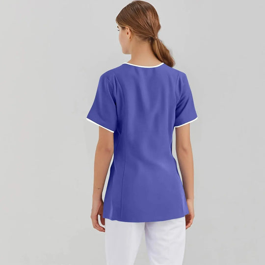 Filipina Médica Elite ISHOWTIENDA - Uniforme Clínico Ergonómico de Manga Corta con Cuello en V CJdropshipping