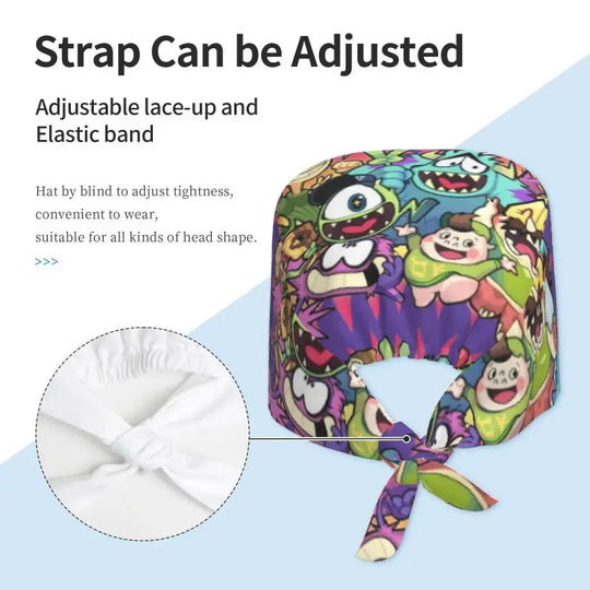 Gorro de trabajo ajustable personalizado con dibujos animados de la Universidad de Monsters, gorro quirúrgico para hombres y mujeres, gorro quirúrgico para enfermería, médico y cirujano MedSurgery Store For Digital Health