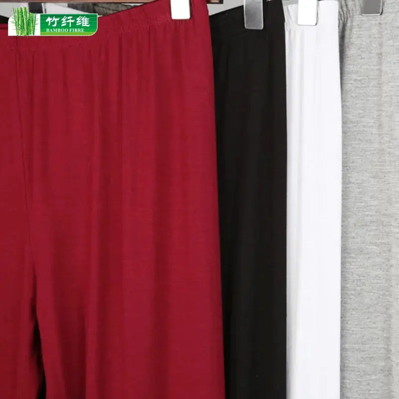 Leggings elásticos de fibra de bambú para mujer, pantalones de nueve puntos, informales, talla grande, primavera, verano y otoño, novedad de 2024 DSers Fulfillment