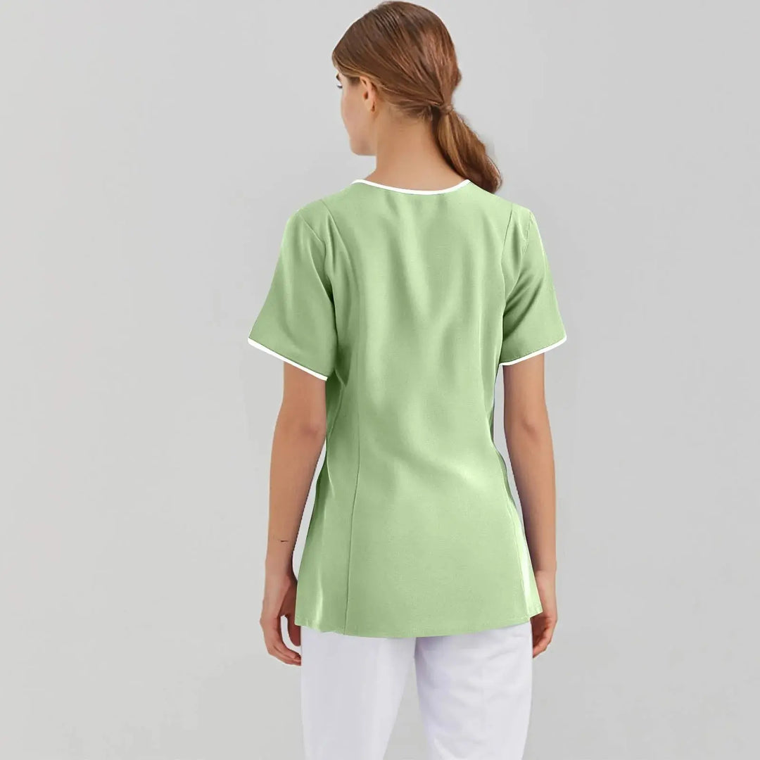 Filipina Médica Elite ISHOWTIENDA - Uniforme Clínico Ergonómico de Manga Corta con Cuello en V CJdropshipping