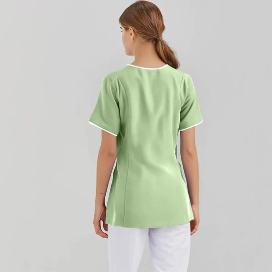 Filipina Médica Elite ISHOWTIENDA - Uniforme Clínico Ergonómico de Manga Corta con Cuello en V CJdropshipping