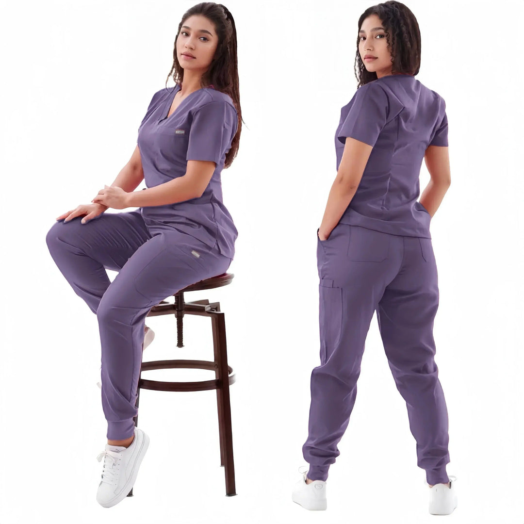 Traje de correr multicolor, conjunto de batas de enfermera, ropa clínica médica, uniformes para enfermería, camisetas de manga corta con cuello en V, pantalones de bolsillo MedSurgery Store For Digital Health