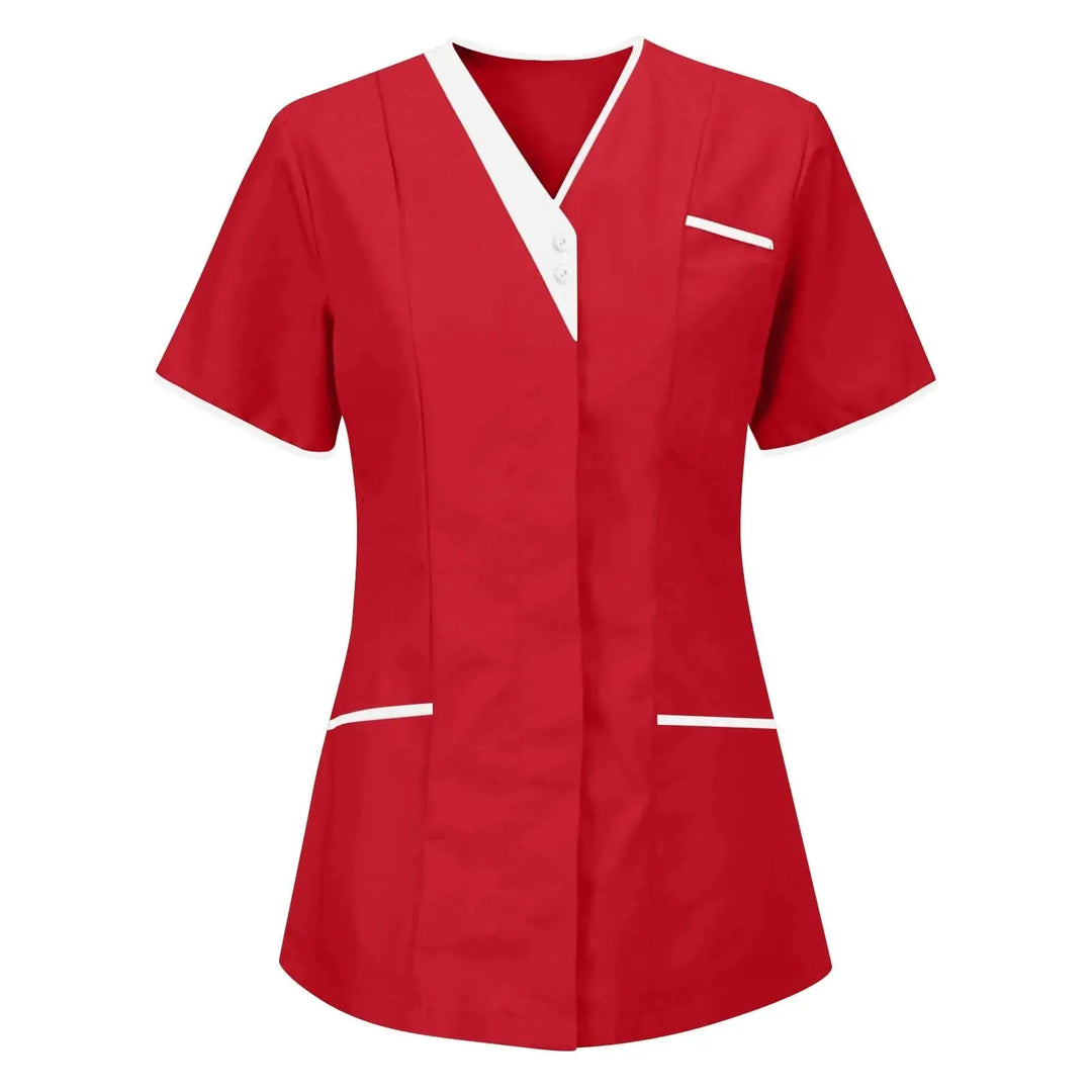 Filipina Médica Elite ISHOWTIENDA - Uniforme Clínico Ergonómico de Manga Corta con Cuello en V CJdropshipping