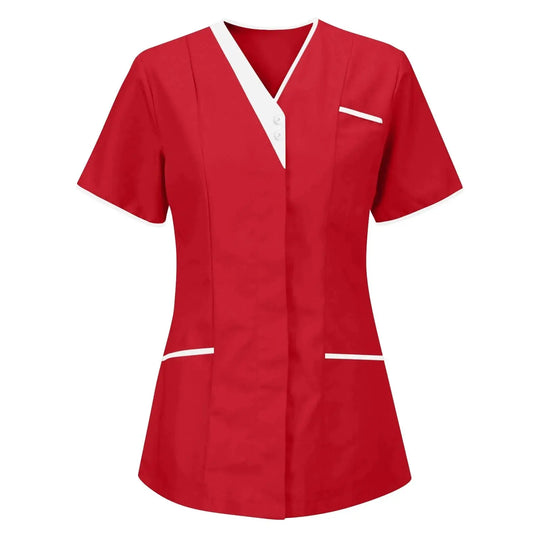 Filipina Médica Elite ISHOWTIENDA - Uniforme Clínico Ergonómico de Manga Corta con Cuello en V CJdropshipping