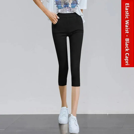 Leggings finos blancos de cintura alta para mujer, plones adeazantes de verano dieciocho, plones de pie pequeño sie... MedSurgery Store For Digital Health