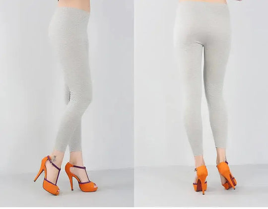 Leggings elásticos de fibra de bambú para mujer, pantalones de nueve puntos, informales, talla grande, primavera, verano y otoño, novedad de 2024 DSers Fulfillment