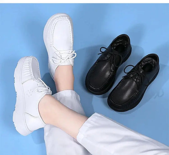 STRONGSHEN, zapatos blancos con plataforma, zapatos de enfermera para mujer, zapatos de trabajo ligeros y cómodos informales, zapatos antideslizantes a la moda para mujer MedSurgery Store For Digital Health