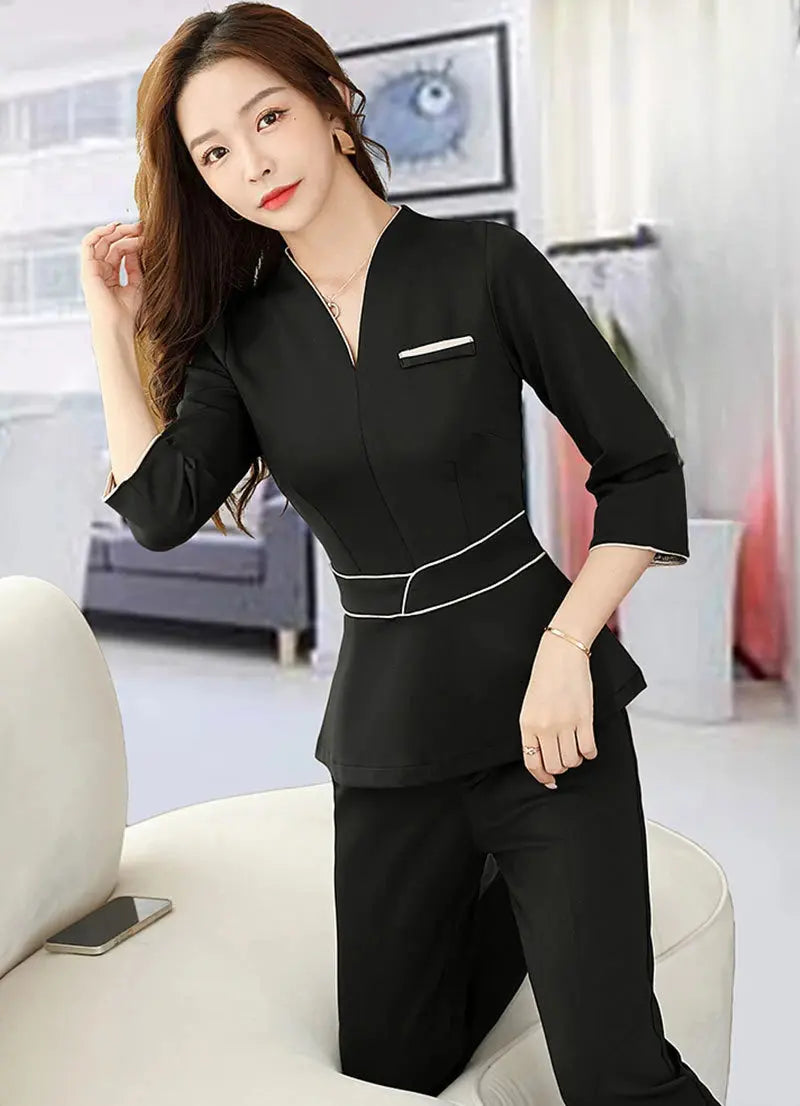 Uniforme estético de verano, traje de salón de belleza de manga corta, ropa de esteticista de Spa para mujer, ropa de trabajo de masaje de Hotel, monos coreanos-BC MedSurgery Store For Digital Health