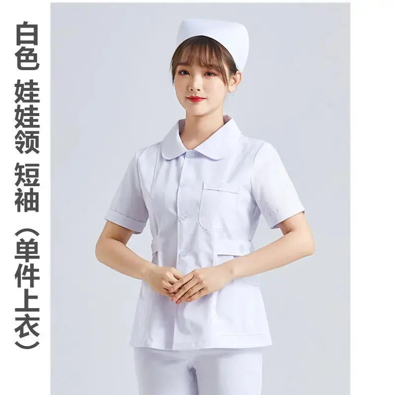 Uniforme de Enfermera Blanco Elite - Top Médico Ajustable de Manga Corta para Mujer CJdropshipping