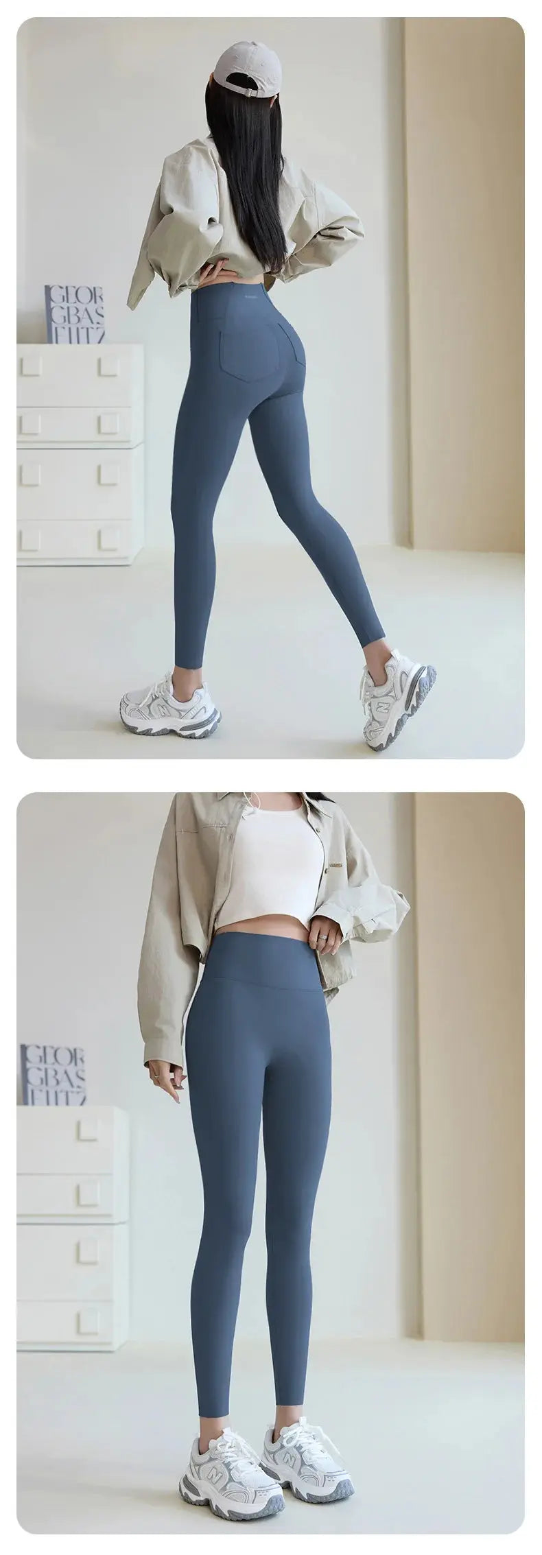 BIVIGAOS 2025 Primavera Verano bolsillo trasero Leggings de piel de tiburón mujeres blanco apretado Casual deporte Fitness Leggings pantalones pitillo MedSurgery Store For Digital Health