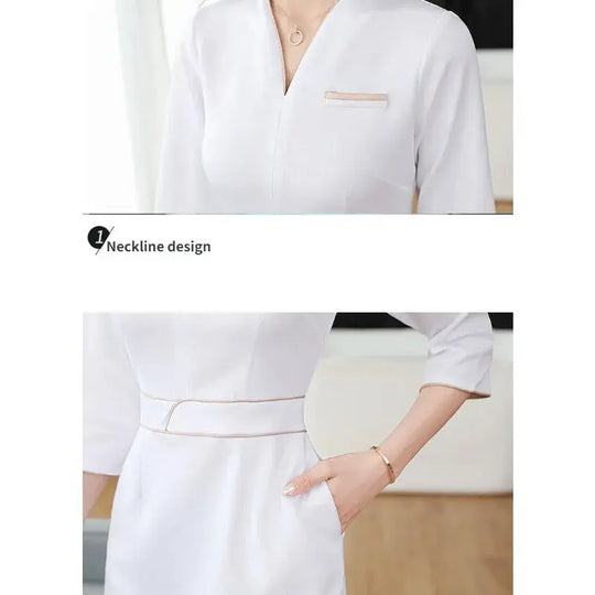 Uniforme estético de verano, traje de salón de belleza de manga corta, ropa de esteticista de Spa para mujer, ropa de trabajo de masaje de Hotel, monos coreanos-BC MedSurgery Store For Digital Health