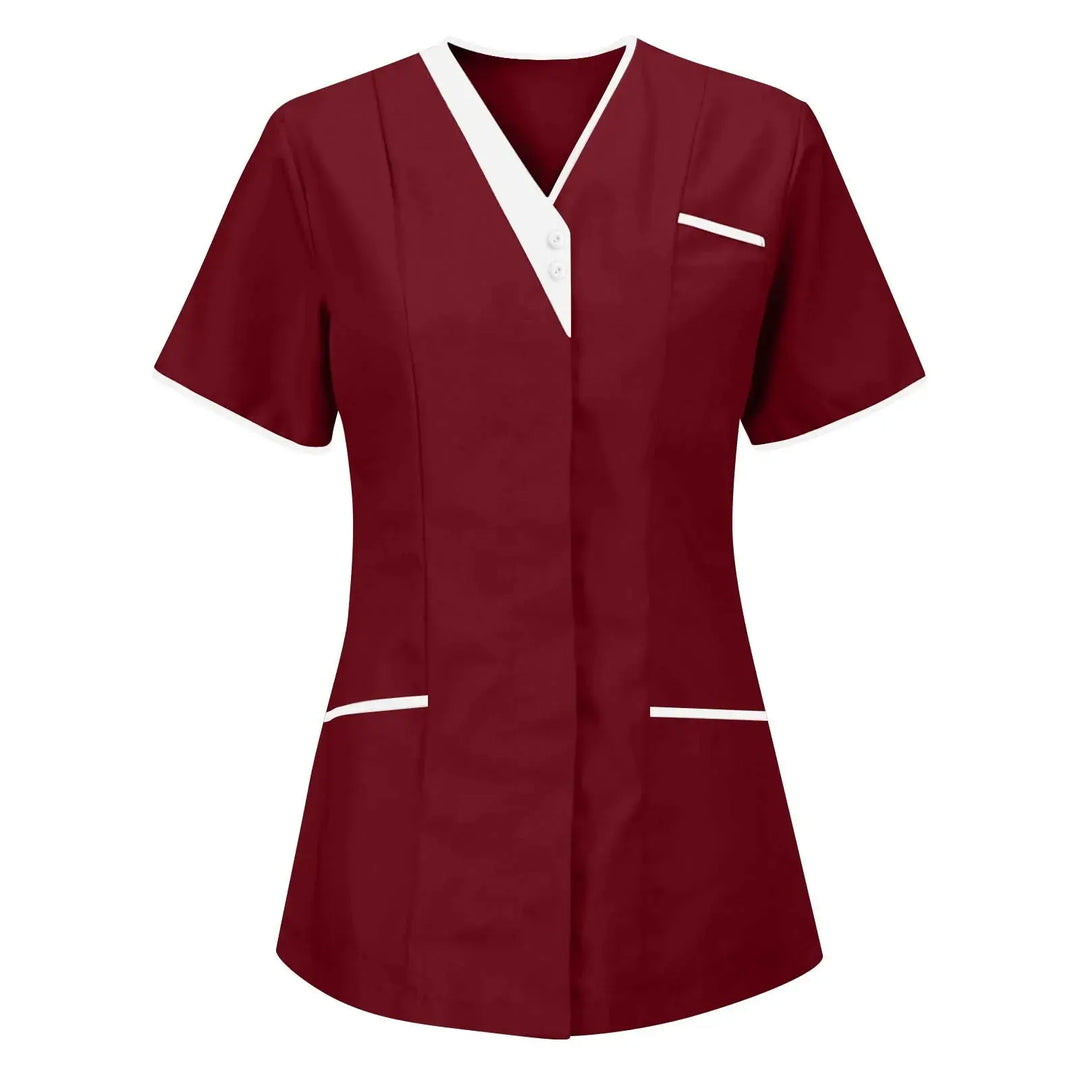 Filipina Médica Elite ISHOWTIENDA - Uniforme Clínico Ergonómico de Manga Corta con Cuello en V CJdropshipping