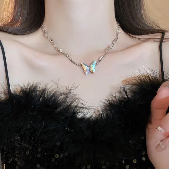 Collar con colgante de mariposa y serpiente para mujer, Gargantilla con borlas Punk Y2K, accesorio de joyería para Cosplaying MedSurgery Store For Digital Health