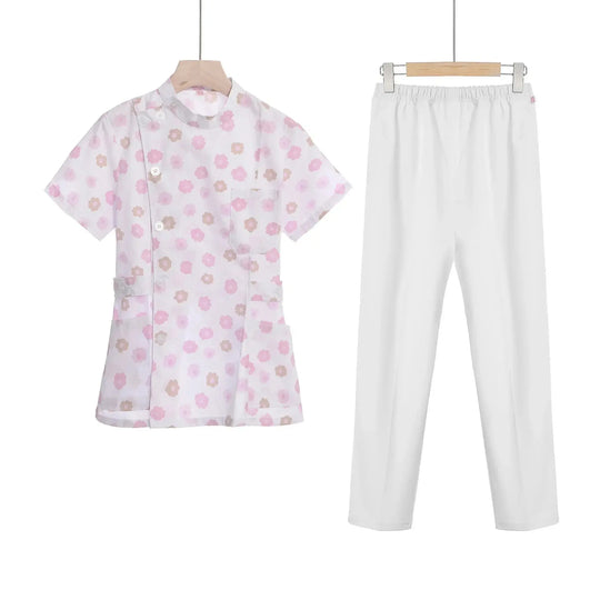 Conjunto de exfoliantes cortos rosas, uniforme médico para enfermera y Doctor, prendas de vestir para mujer, traje de dos piezas para enfermería, vestido de hospital para salón de belleza con logo MedSurgery Store For Digital Health