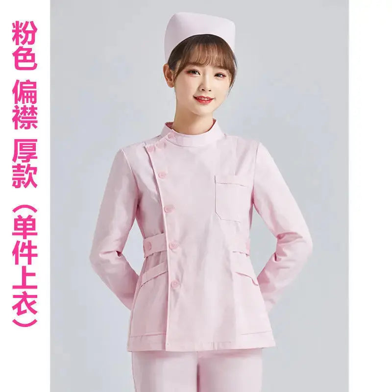 Uniforme de Enfermera Blanco Elite - Top Médico Ajustable de Manga Corta para Mujer CJdropshipping
