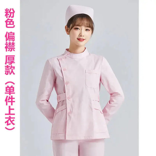 Uniforme de Enfermera Blanco Elite - Top Médico Ajustable de Manga Corta para Mujer CJdropshipping