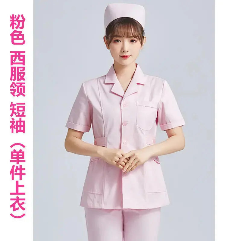 Uniforme de Enfermera Blanco Elite - Top Médico Ajustable de Manga Corta para Mujer CJdropshipping