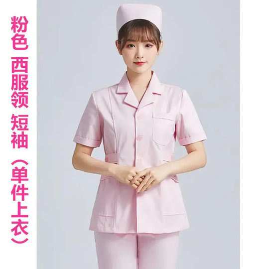 Uniforme de Enfermera Blanco Elite - Top Médico Ajustable de Manga Corta para Mujer CJdropshipping