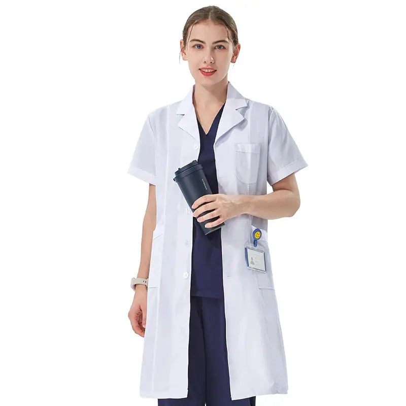 Bata de laboratorio blanca barata para mujeres, hombres, estudiantes, química, profesionales de atención médica, enfermera, manga larga, bata de trabajo para médico XK002 MedSurgery Store For Digital Health