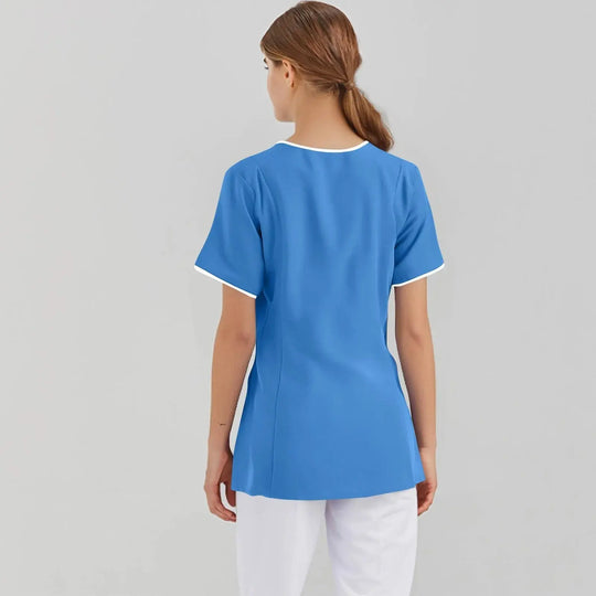 Filipina Médica Elite ISHOWTIENDA - Uniforme Clínico Ergonómico de Manga Corta con Cuello en V CJdropshipping