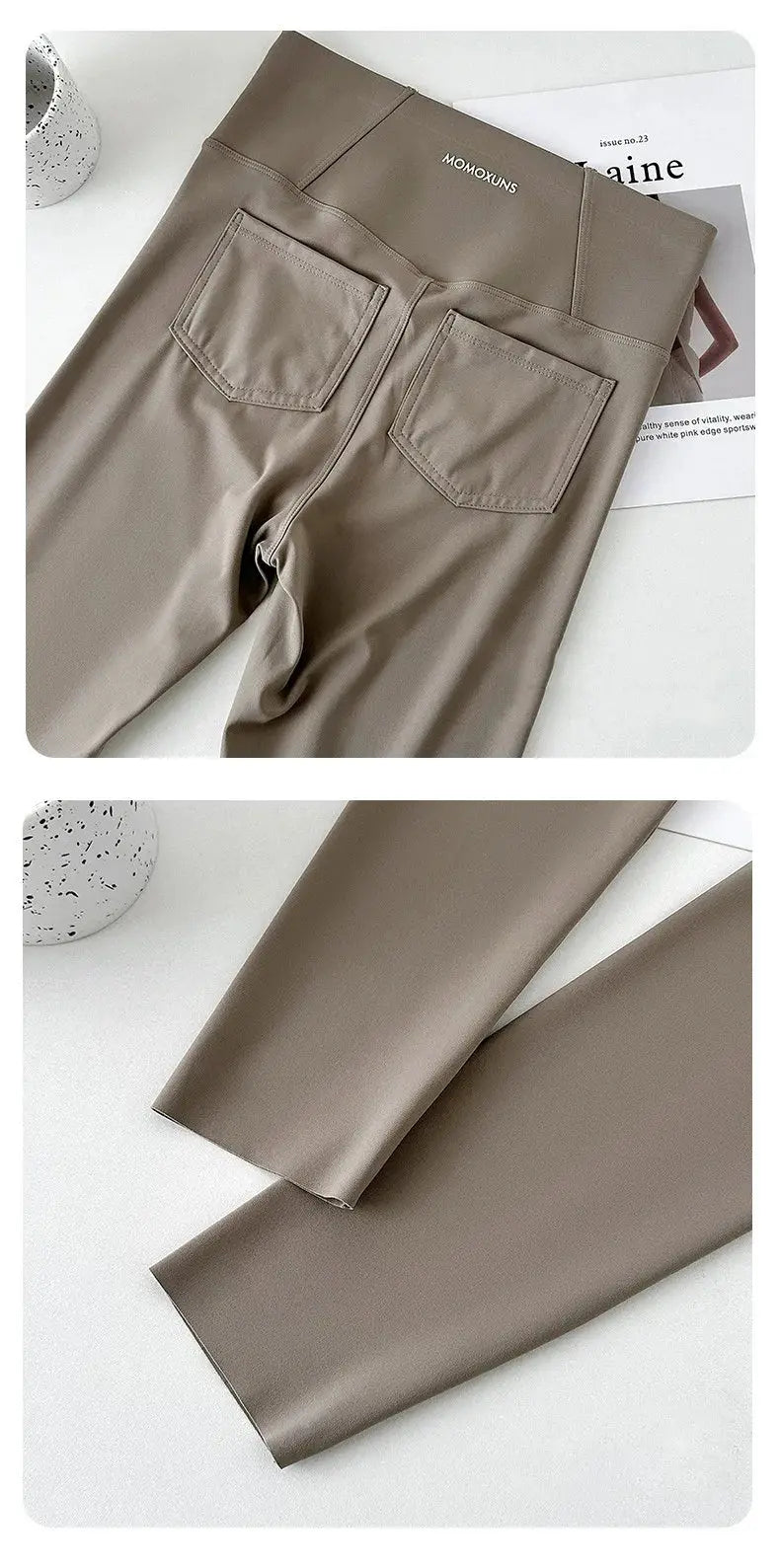 BIVIGAOS 2025 Primavera Verano bolsillo trasero Leggings de piel de tiburón mujeres blanco apretado Casual deporte Fitness Leggings pantalones pitillo MedSurgery Store For Digital Health