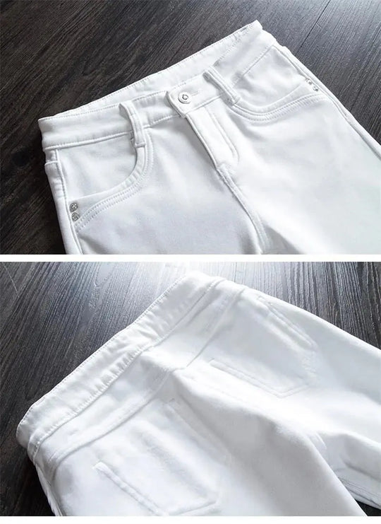 Pantalones pitillo blancos para mujer, Vaqueros largos ajustados de cintura alta, elásticos, a la moda, primavera, verano y otoño, 2022 MedSurgery Store For Digital Health