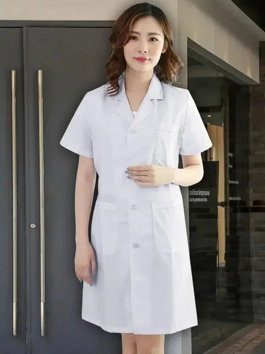 Mono de enfermera, abrigo blanco, uniforme de médico de manga larga para mujer, bata de laboratorio de médico de manga corta para hombre, química universitaria de laboratorio MedSurgery Store For Digital Health