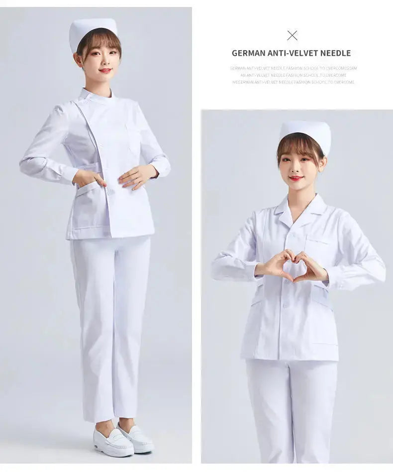 Uniforme de Enfermera Blanco Elite - Top Médico Ajustable de Manga Corta para Mujer CJdropshipping