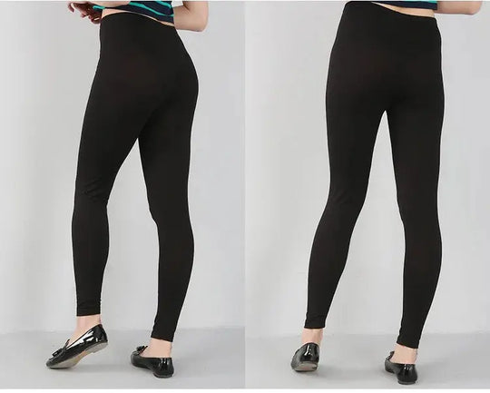 Leggings elásticos de fibra de bambú para mujer, pantalones de nueve puntos, informales, talla grande, primavera, verano y otoño, novedad de 2024 DSers Fulfillment