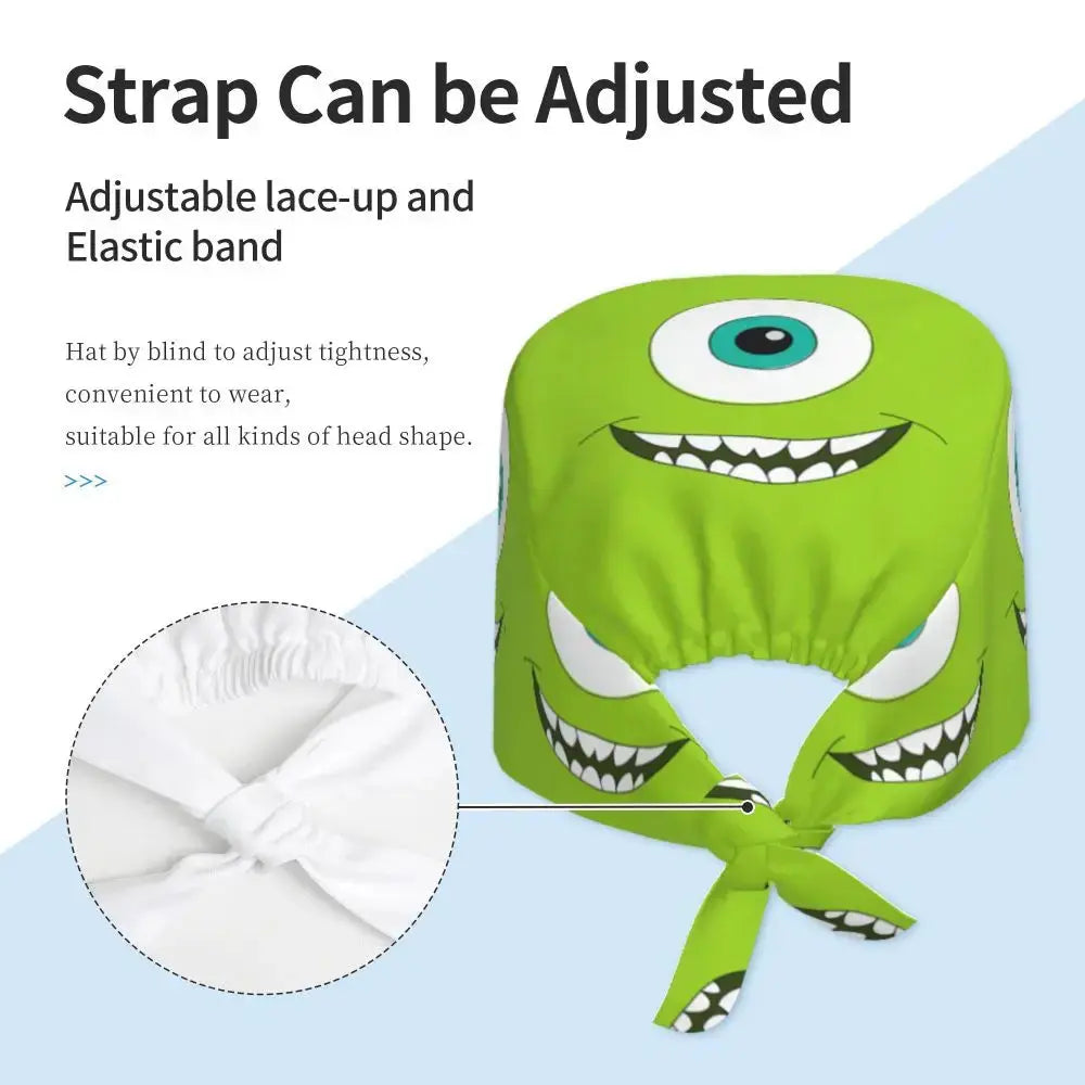 Gorro de trabajo ajustable personalizado con dibujos animados de la Universidad de Monsters, gorro quirúrgico para hombres y mujeres, gorro quirúrgico para enfermería, médico y cirujano MedSurgery Store For Digital Health