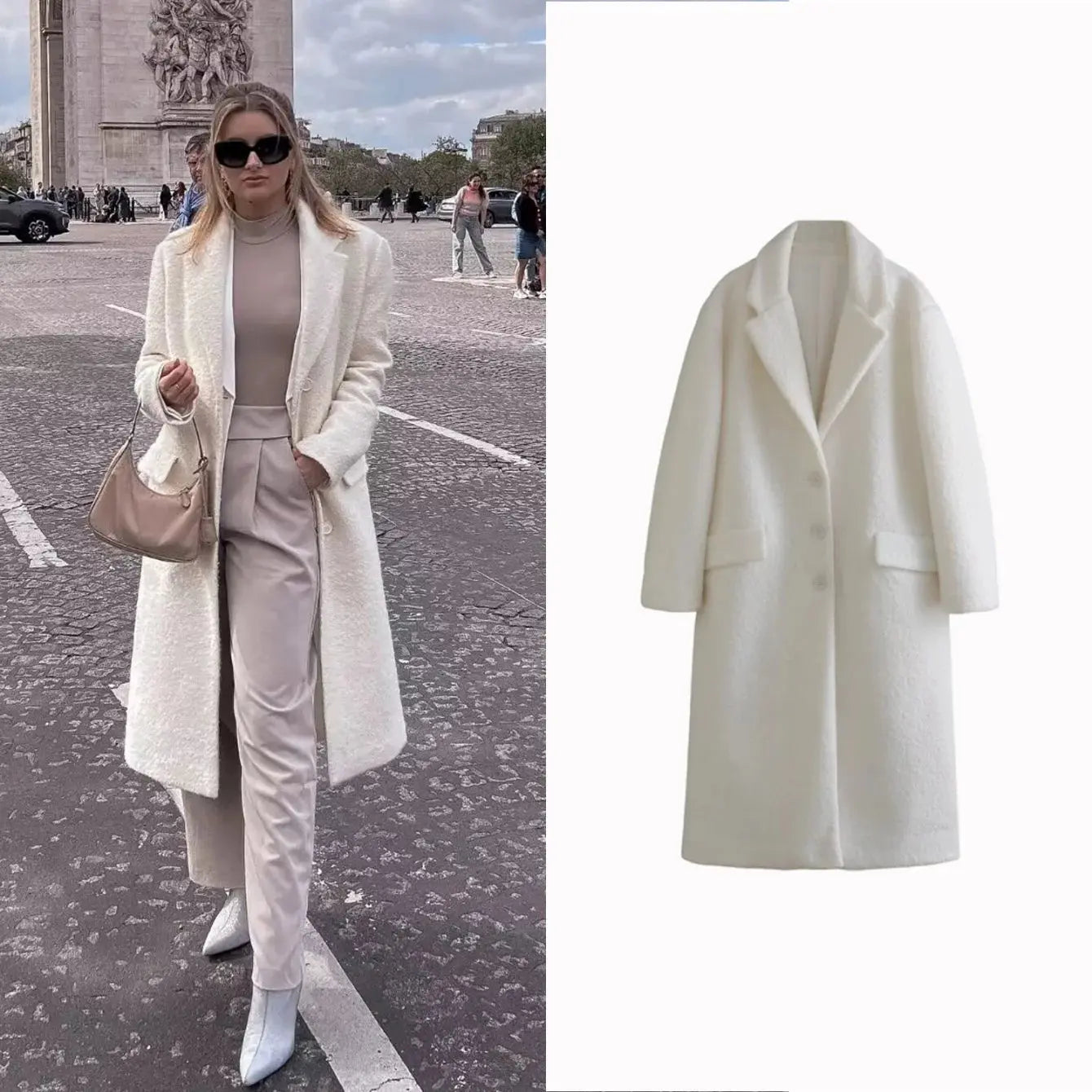 2025 Chaqueta larga de lana para mujer Otoño Invierno mujer abrigo de Cachemira medio largo de lana mezclas de manga larga prendas de vestir elegantes de un solo pecho MedSurgery Store For Digital Health