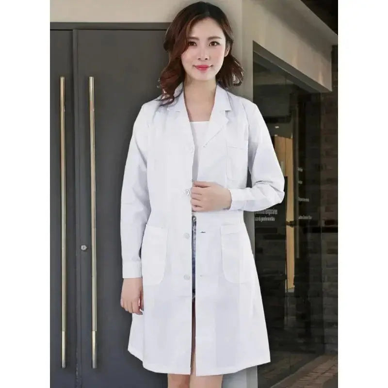 Mono de enfermera, abrigo blanco, uniforme de médico de manga larga para mujer, bata de laboratorio de médico de manga corta para hombre, química universitaria de laboratorio MedSurgery Store For Digital Health