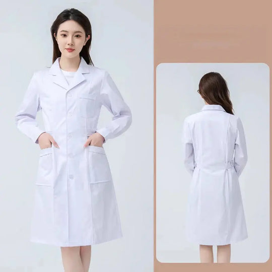Bata blanca médica para mujer, uniforme médico de enfermera de algodón, ropa de trabajo hospitalaria, uniforme de trabajo profesional de farmacia de laboratorio científico MedSurgery Store For Digital Health