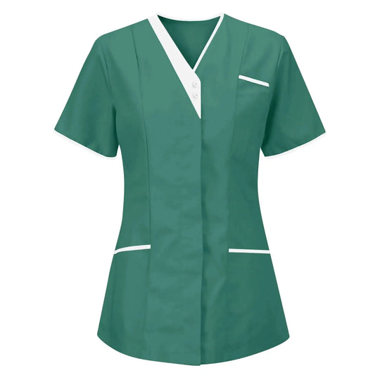 Filipina Médica Elite ISHOWTIENDA - Uniforme Clínico Ergonómico de Manga Corta con Cuello en V CJdropshipping
