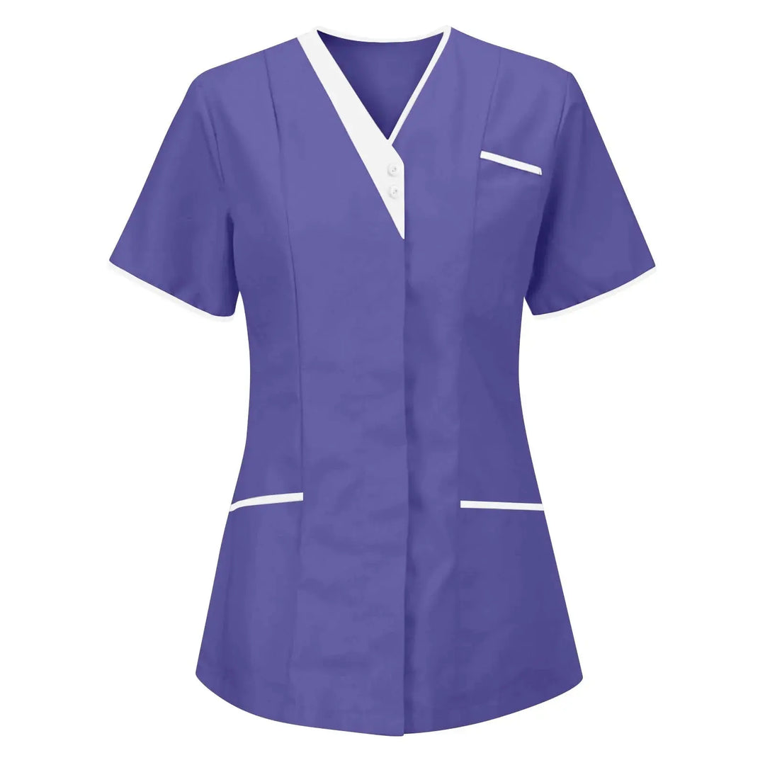 Filipina Médica Elite ISHOWTIENDA - Uniforme Clínico Ergonómico de Manga Corta con Cuello en V CJdropshipping