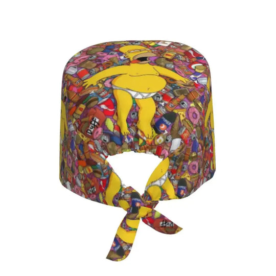 Gorro de trabajo ajustable personalizado con explosión cerebral, gorro quirúrgico de los Simpsons, gorro quirúrgico para enfermería, médico, cirujano, para Chef MedSurgery Store For Digital Health