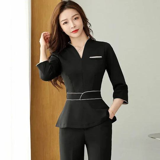 Uniforme estético de verano, traje de salón de belleza de manga corta, ropa de esteticista de Spa para mujer, ropa de trabajo de masaje de Hotel, monos coreanos-BC MedSurgery Store For Digital Health