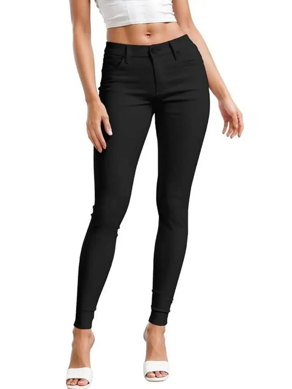 Pantalones vaqueros elásticos de algodón para mujer, pantalón informal, blanco, ultraelástico, cómodo, para el trabajo MedSurgery Store For Digital Health