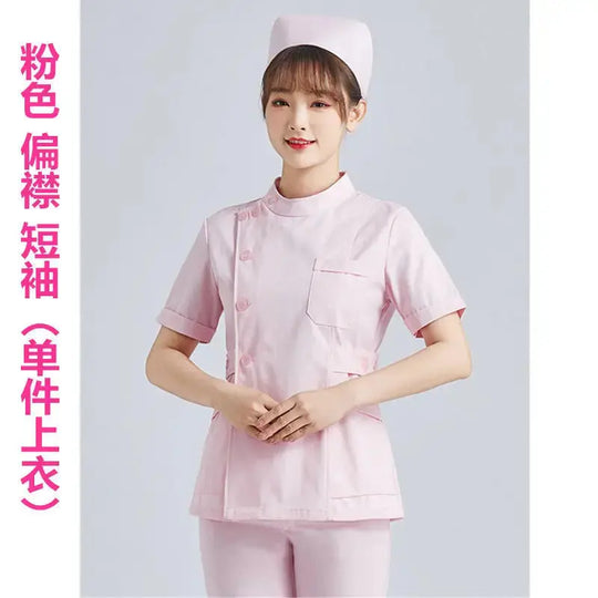 Uniforme de Enfermera Blanco Elite - Top Médico Ajustable de Manga Corta para Mujer CJdropshipping